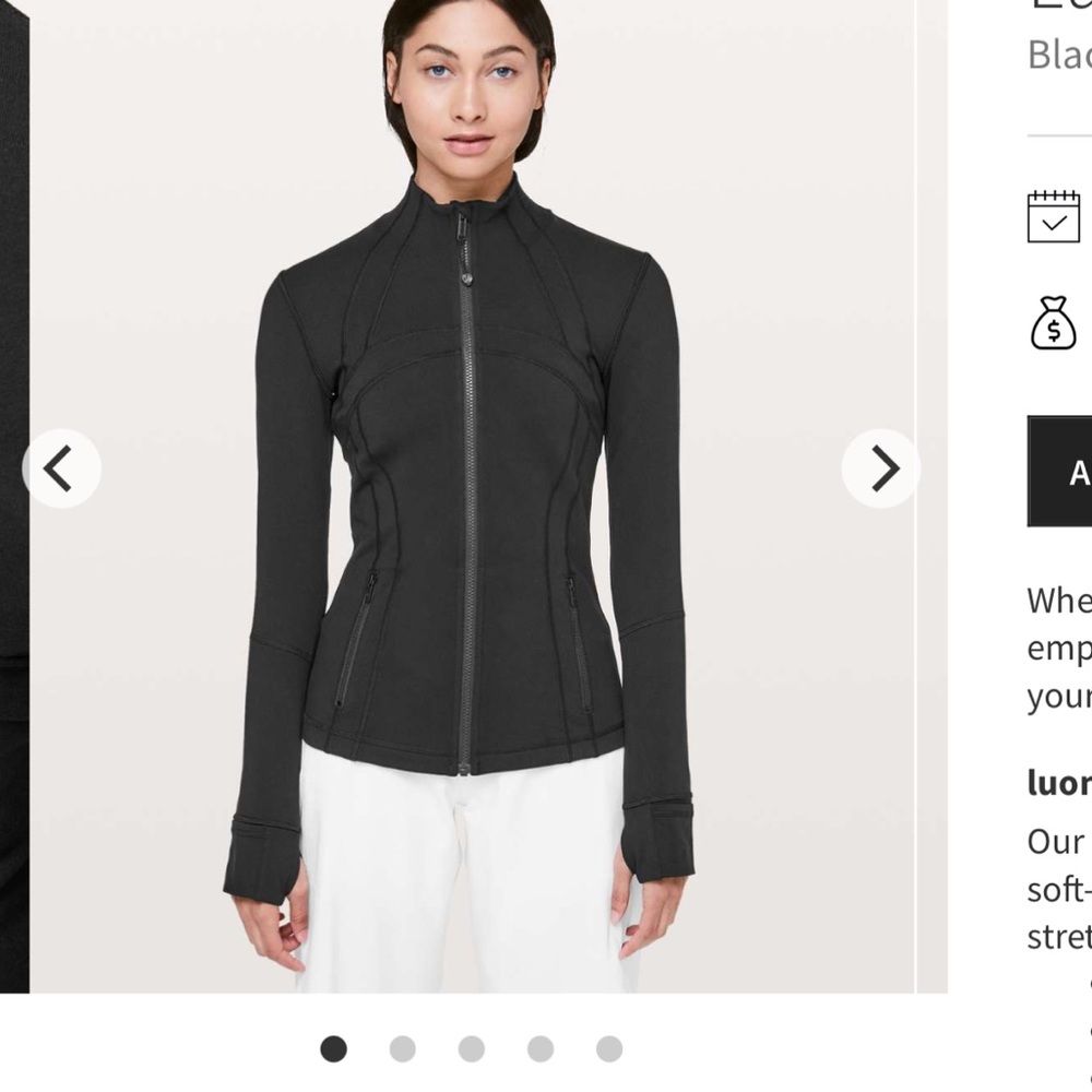 lululemon athletica Women's Sleek Black Jacket